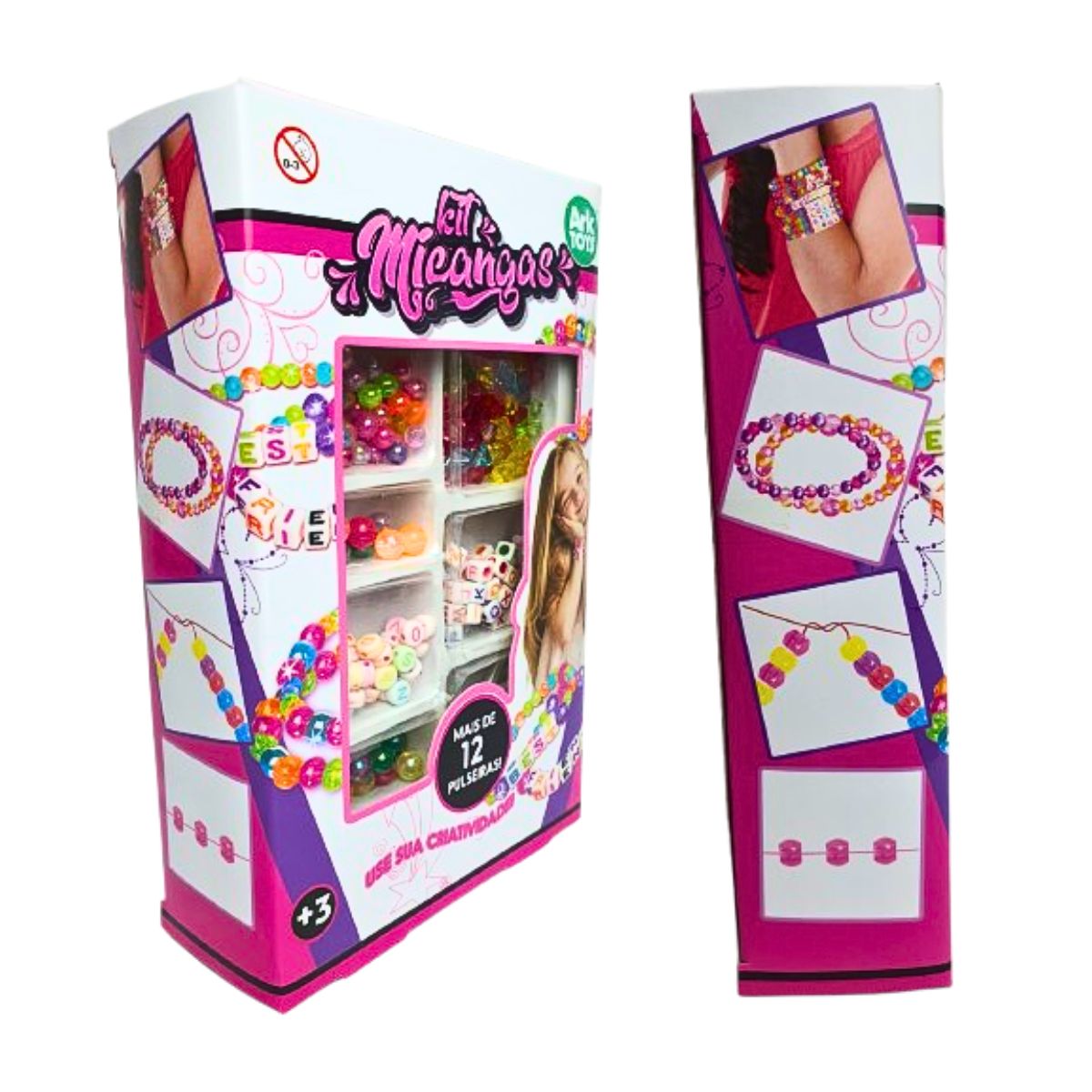 Kit 2 Miçangas Infantil Para Acessórios - Ark Toys Kit 2 Miçangas Infantil Para Acessórios - Ark Toys